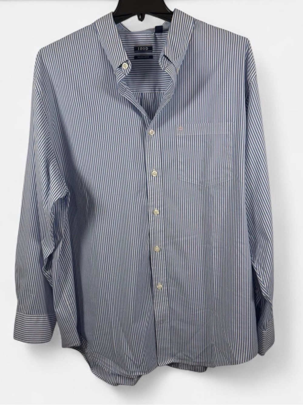 IZOD Men’s Blue Stripe Button-Down Shirt 2XL